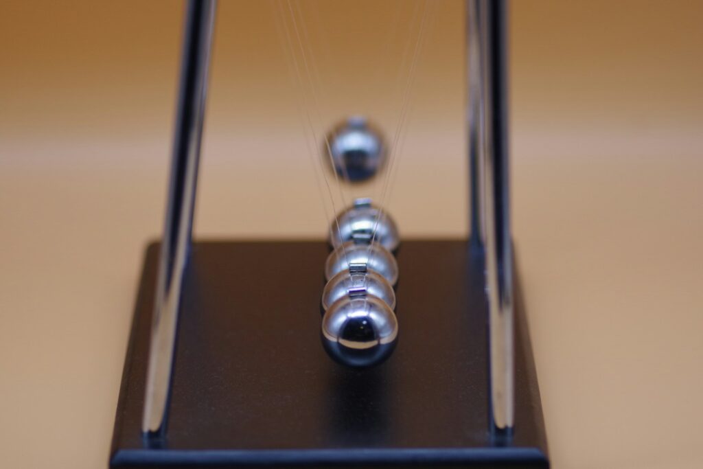 silver steel ball to demonstrate business acceleration